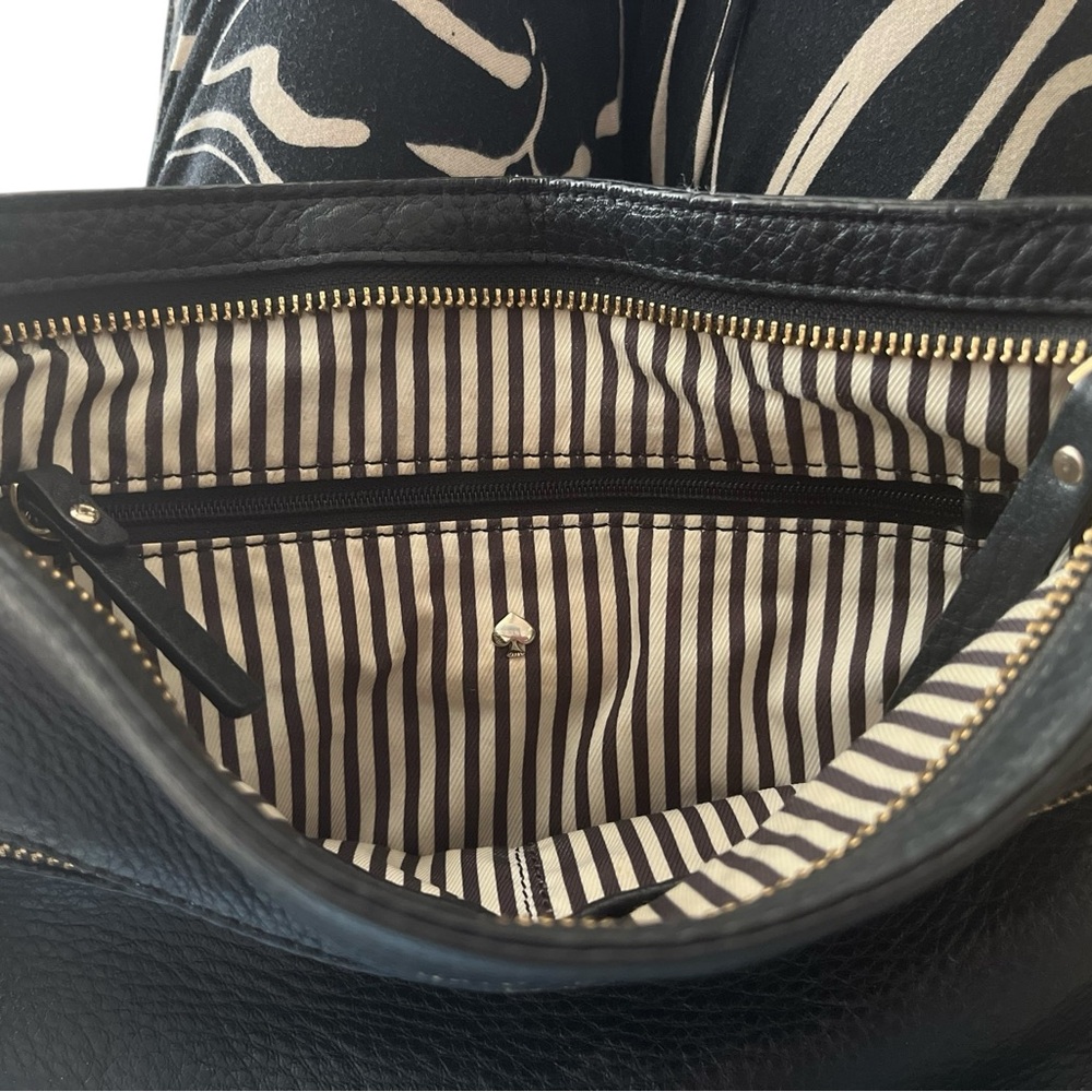 Kate Spade Womens Black Soft Pebble Leather Zip Crossbody Messenger Bag Handbag - Picture 6 of 14